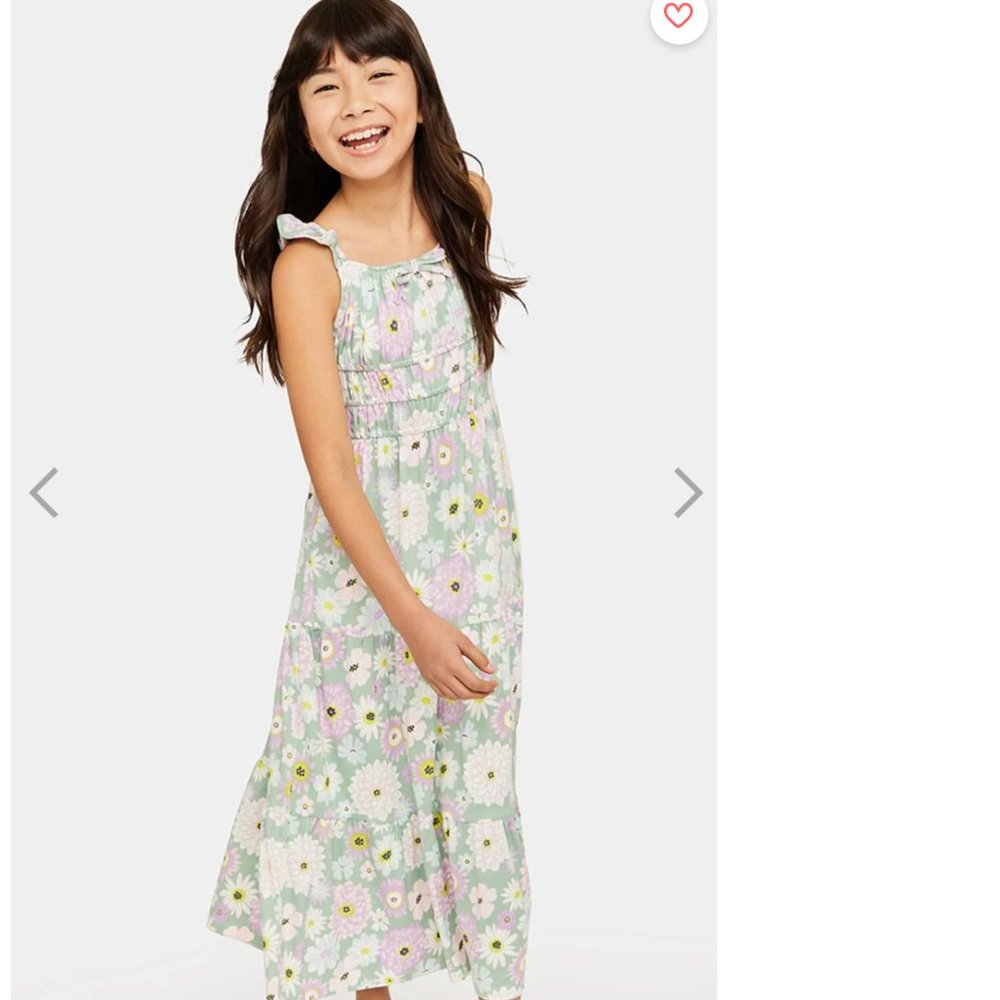 NWT - Fabkids Floral Ruched Maxi Dress